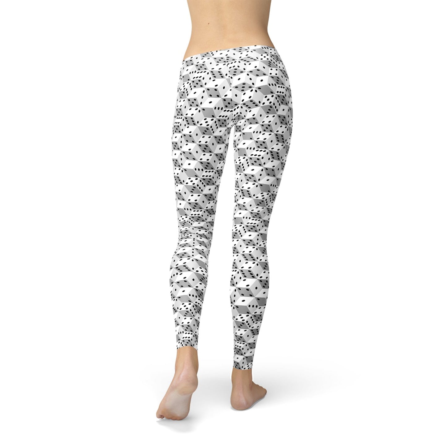 Womens Black and White Dice Leggings - Anna's Shop