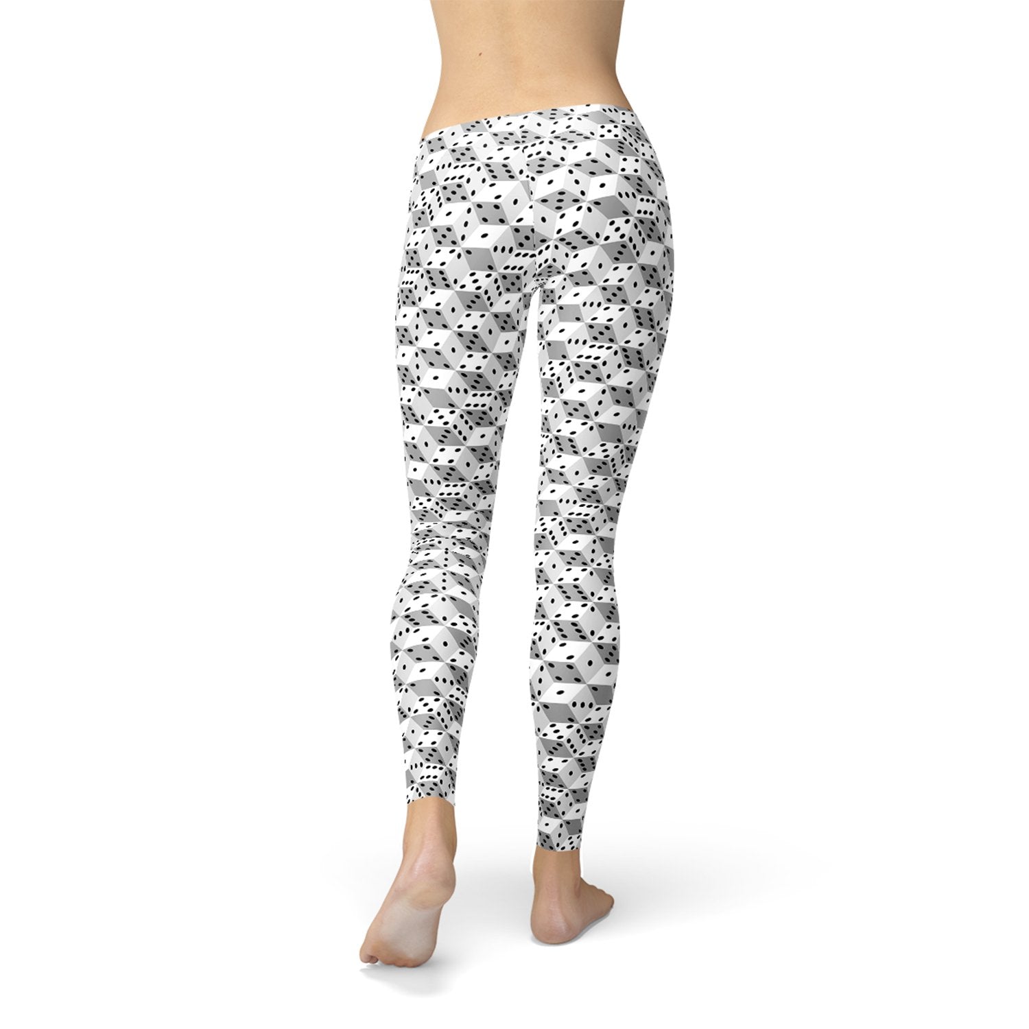 Womens Black and White Dice Leggings - Anna's Shop