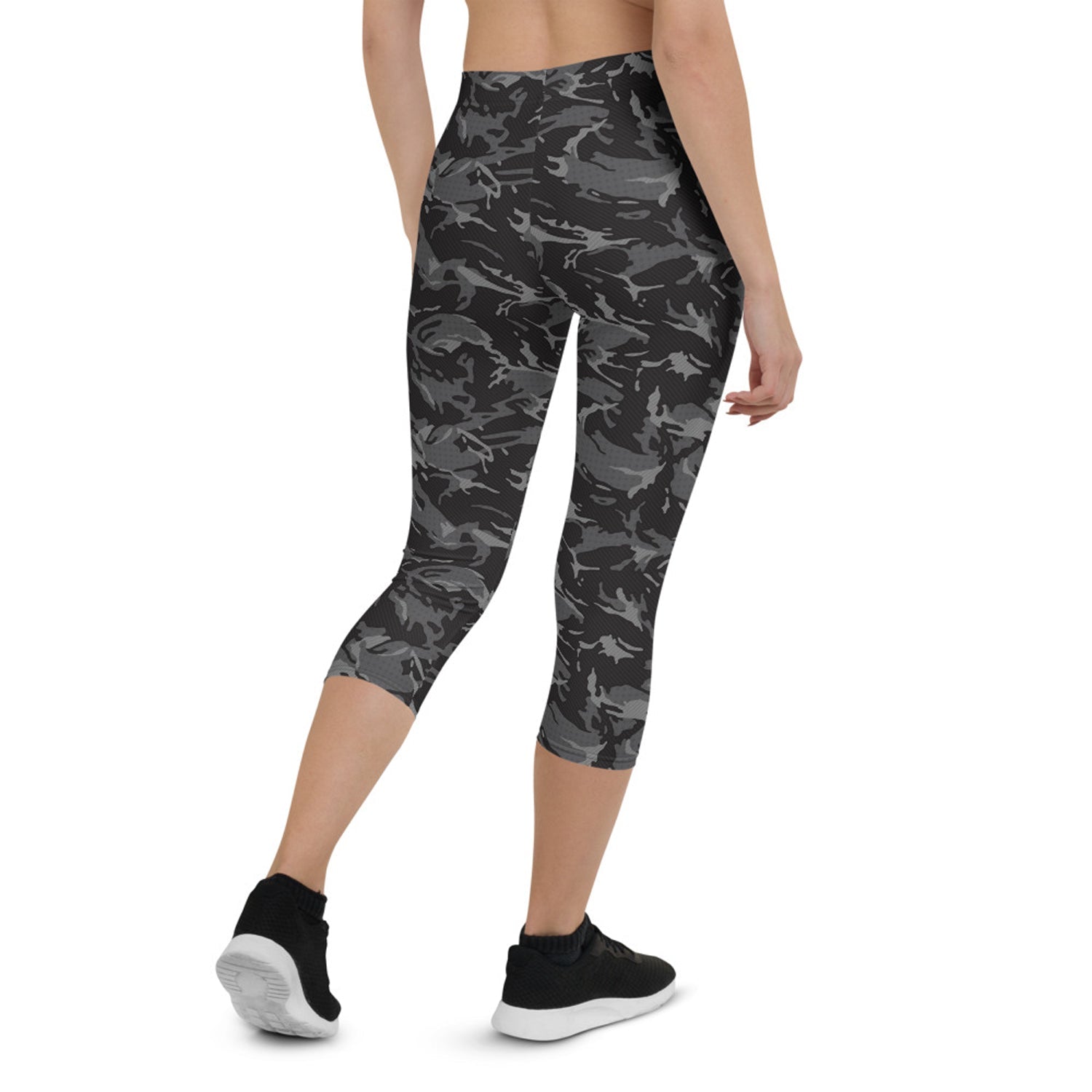 Womens Black Camo Capri Leggings - Anna's Shop