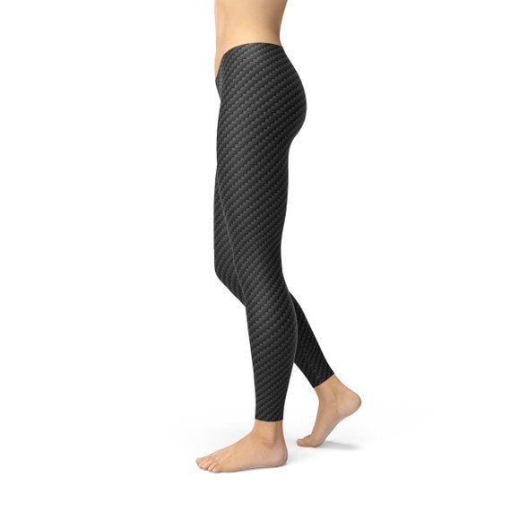 Womens Black Carbon Fiber Leggings - Anna's Shop