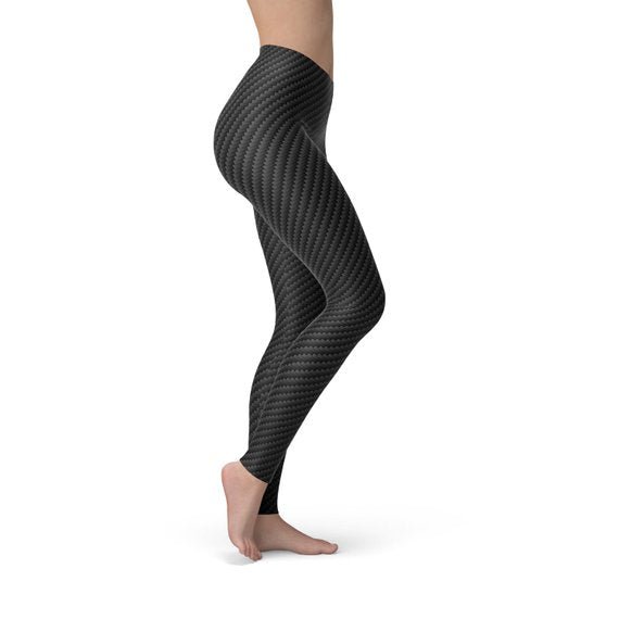 Womens Black Carbon Fiber Leggings - Anna's Shop