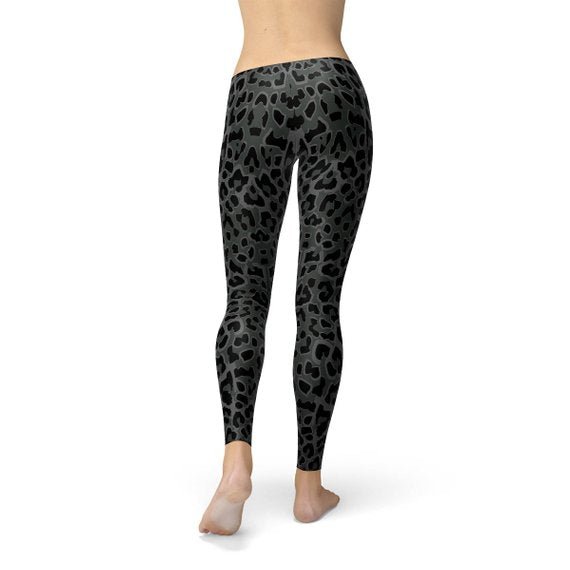 Womens Black Leopard Spots Leggings - Anna's Shop