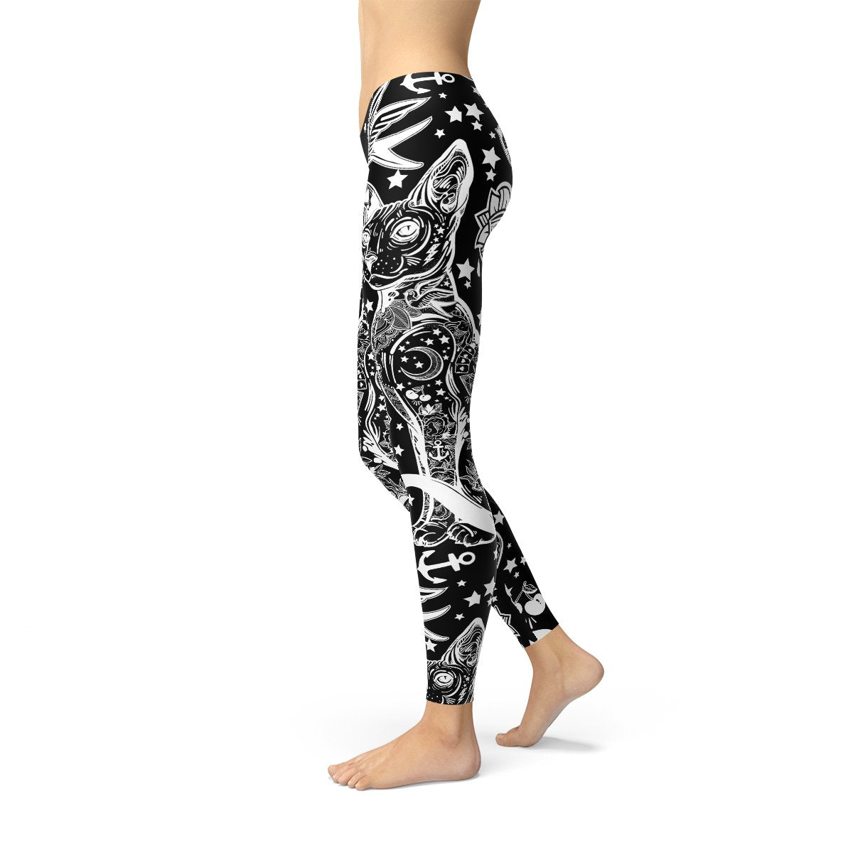 Womens Black Magic Cat Leggings - Anna's Shop