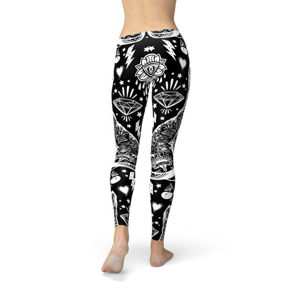 Womens Black Magic Cat Leggings - Anna's Shop