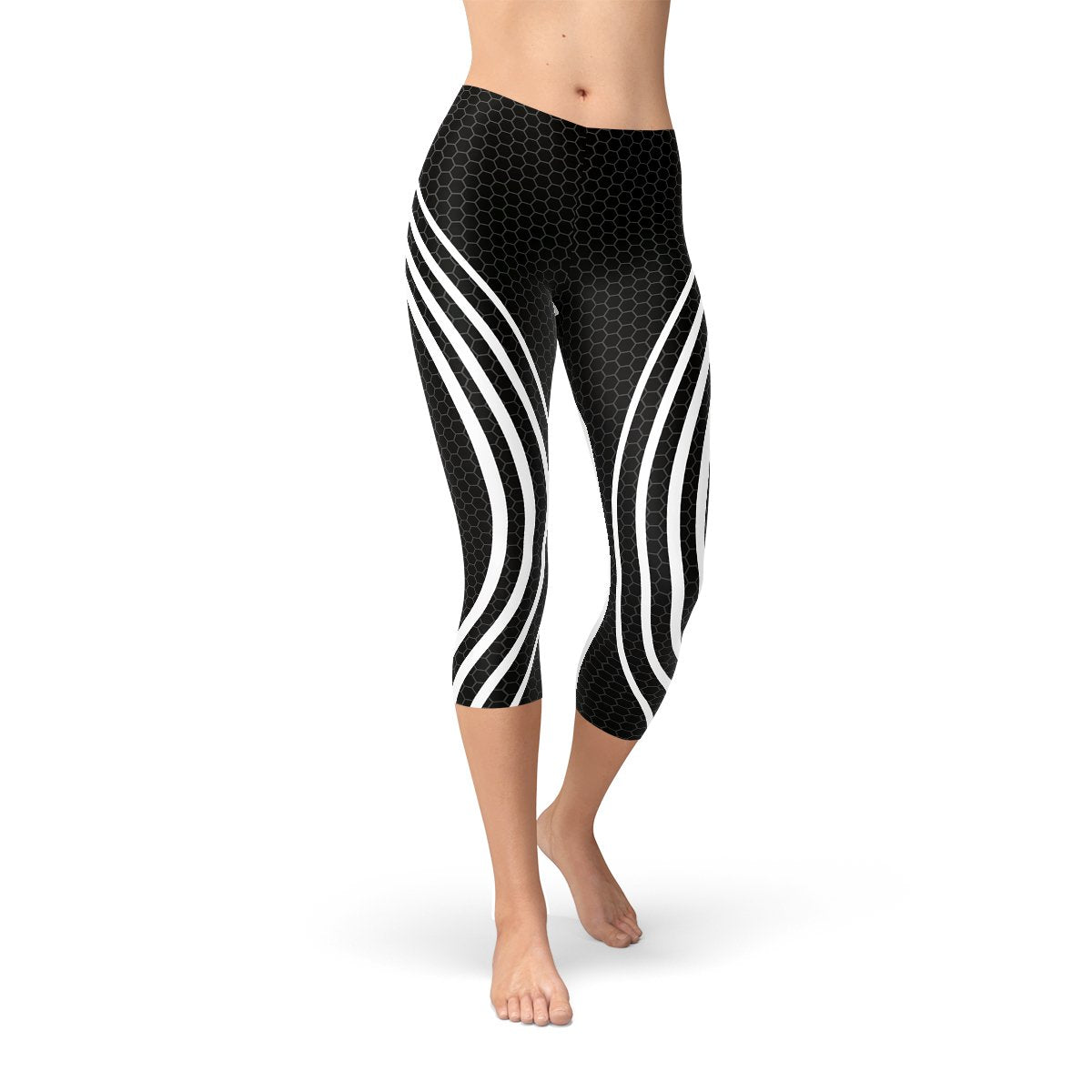 Womens Black Venom Capri Leggings - Anna's Shop