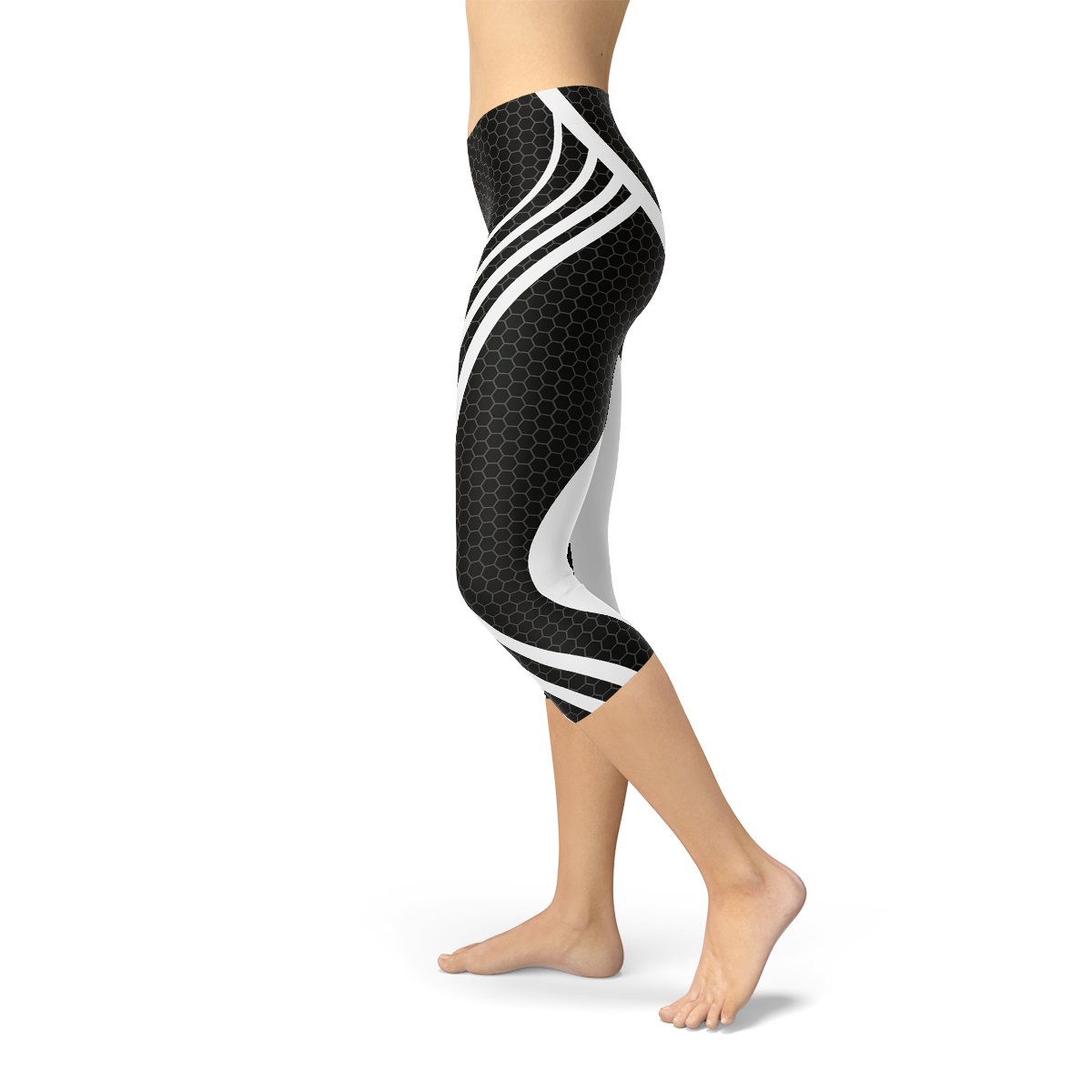 Womens Black Venom Capri Leggings - Anna's Shop