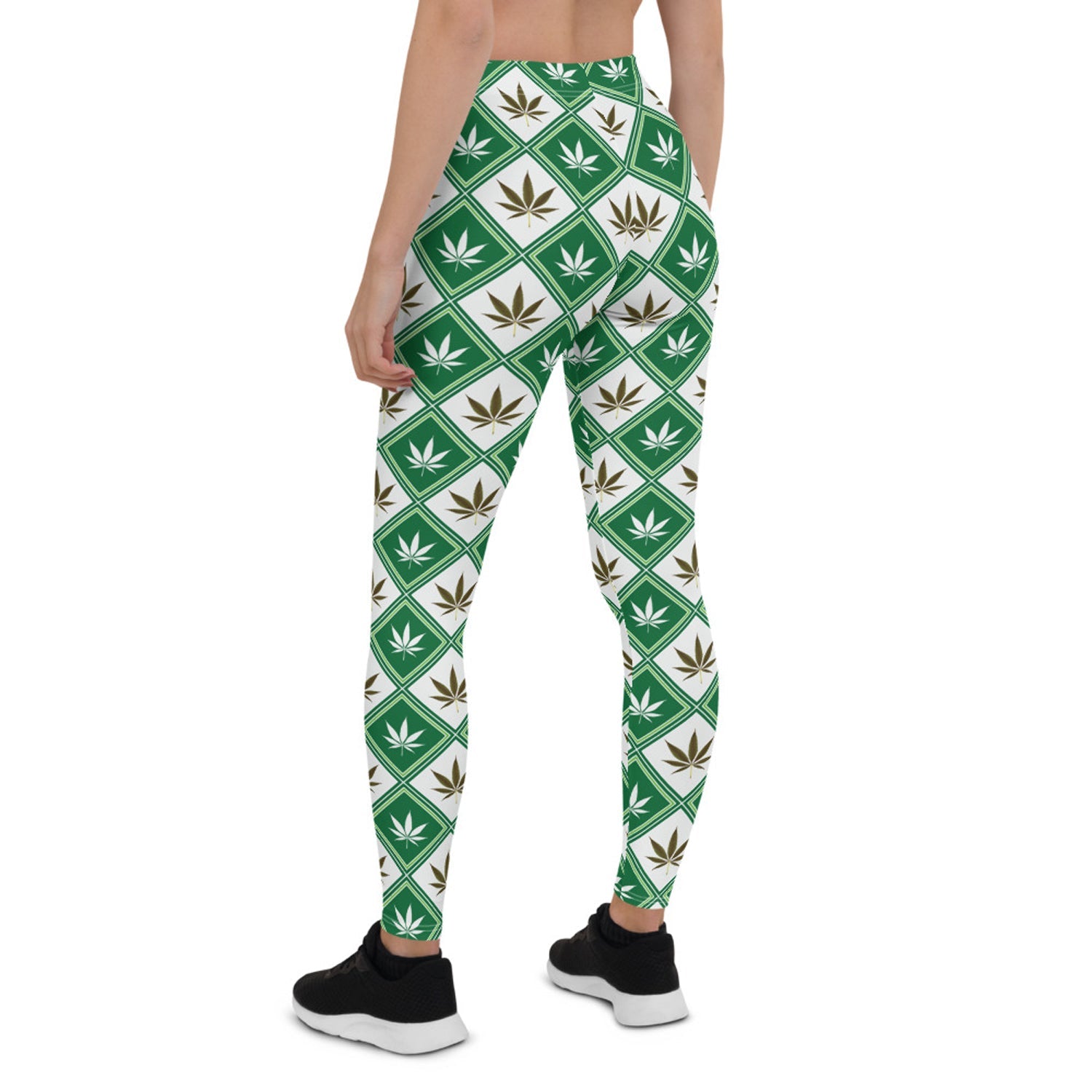 Womens Cannabis Green Leggings - Anna's Shop