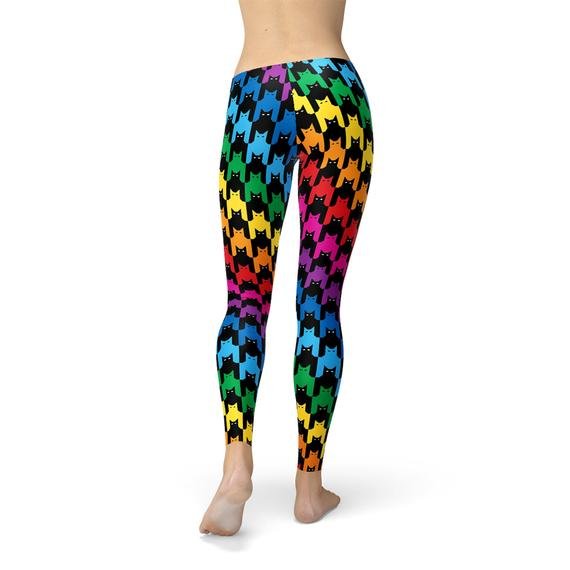 Womens Cat Houndstooth Leggings - Anna's Shop