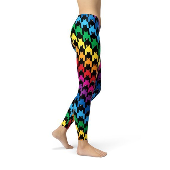 Womens Cat Houndstooth Leggings - Anna's Shop