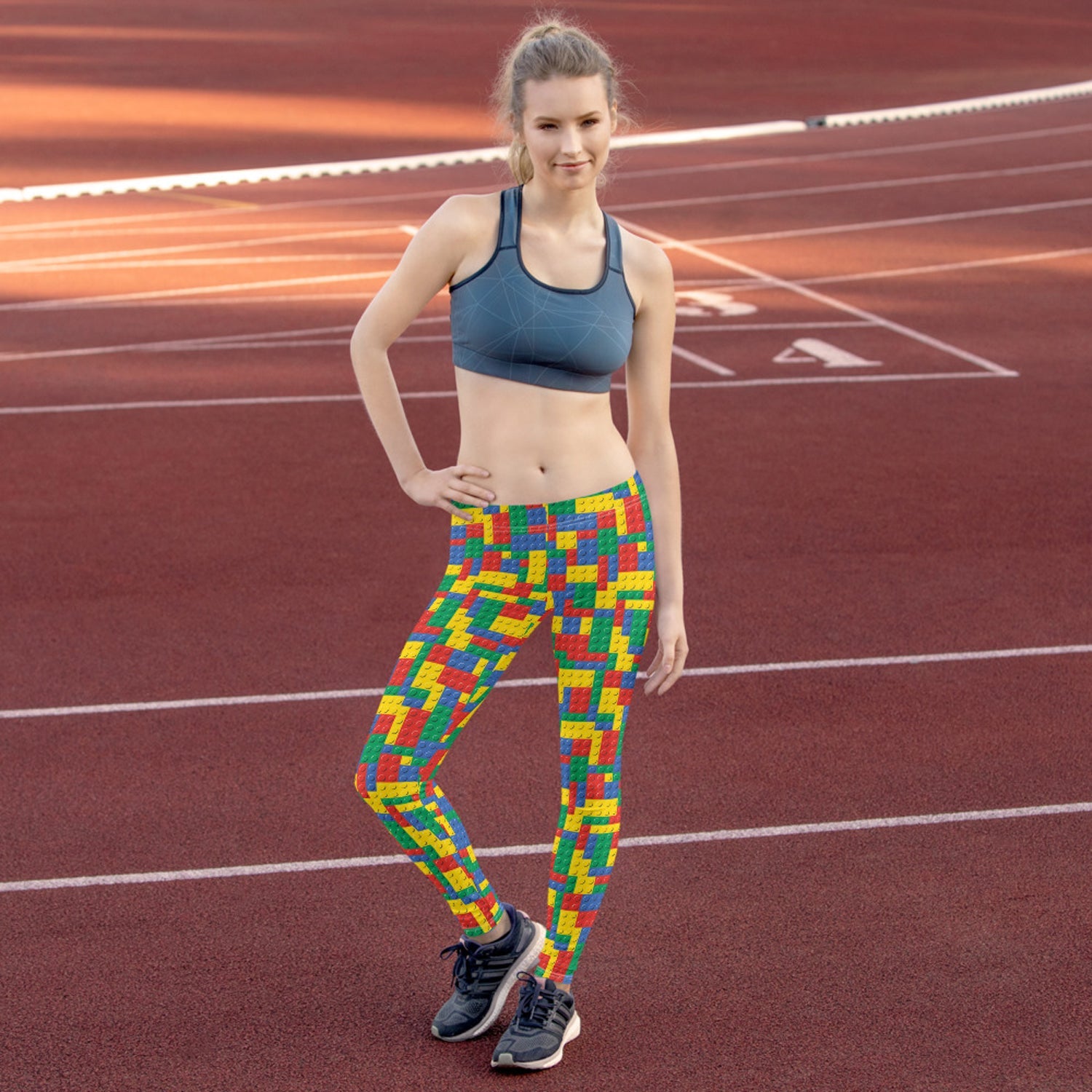 Womens Colorful Building Blocks Leggings - Anna's Shop