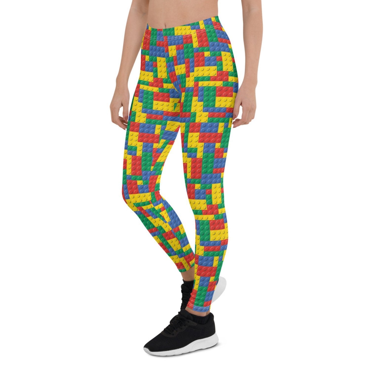 Womens Colorful Building Blocks Leggings - Anna's Shop