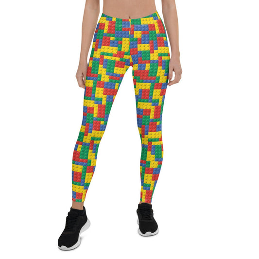 Womens Colorful Building Blocks Leggings - Anna's Shop