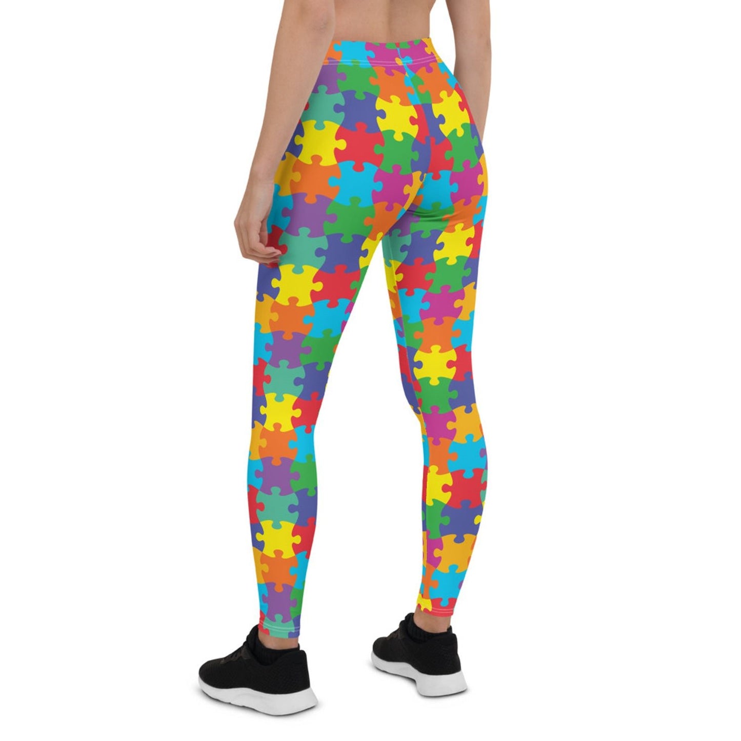 Womens Colorful Jigsaw Puzzle Leggings - Anna's Shop