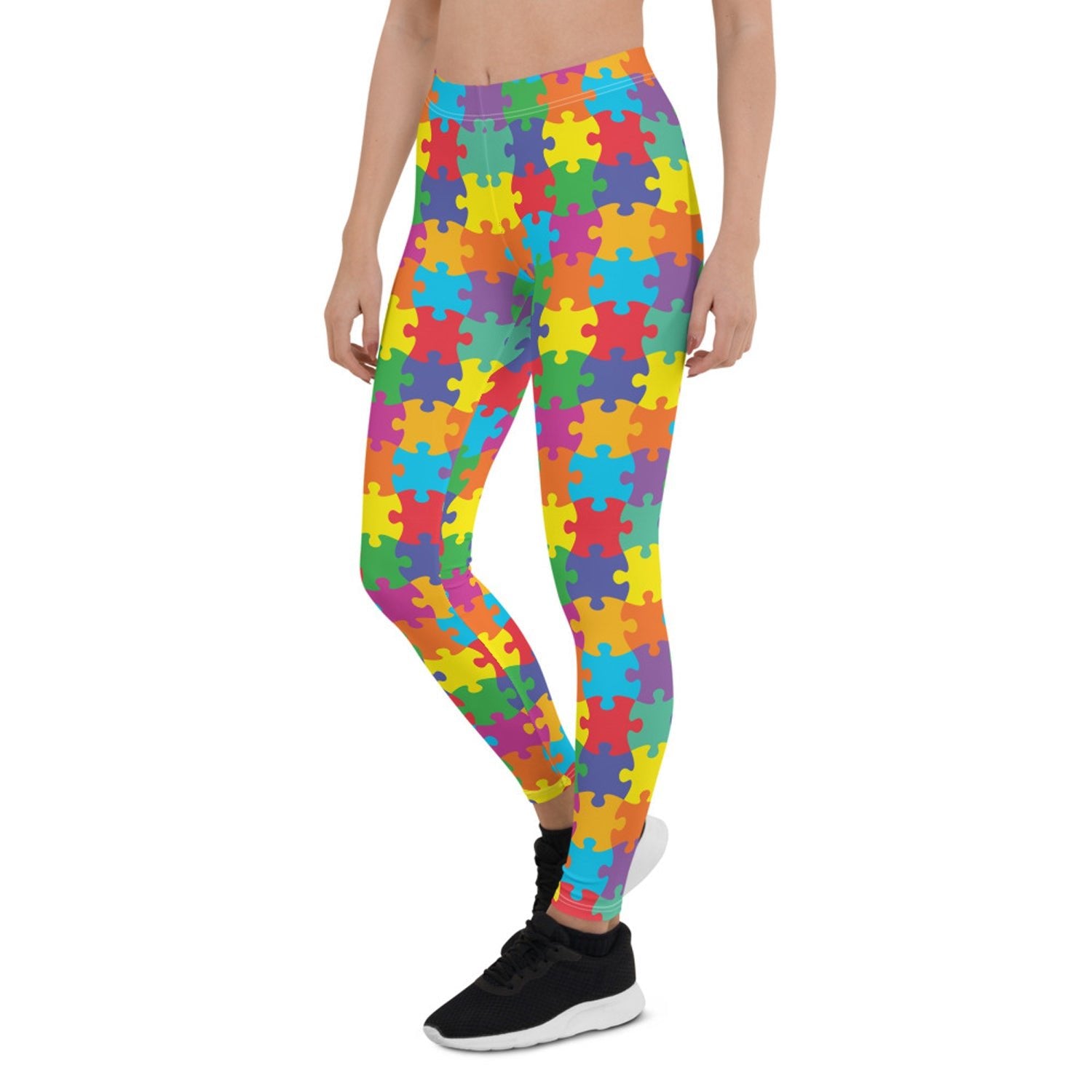 Womens Colorful Jigsaw Puzzle Leggings - Anna's Shop