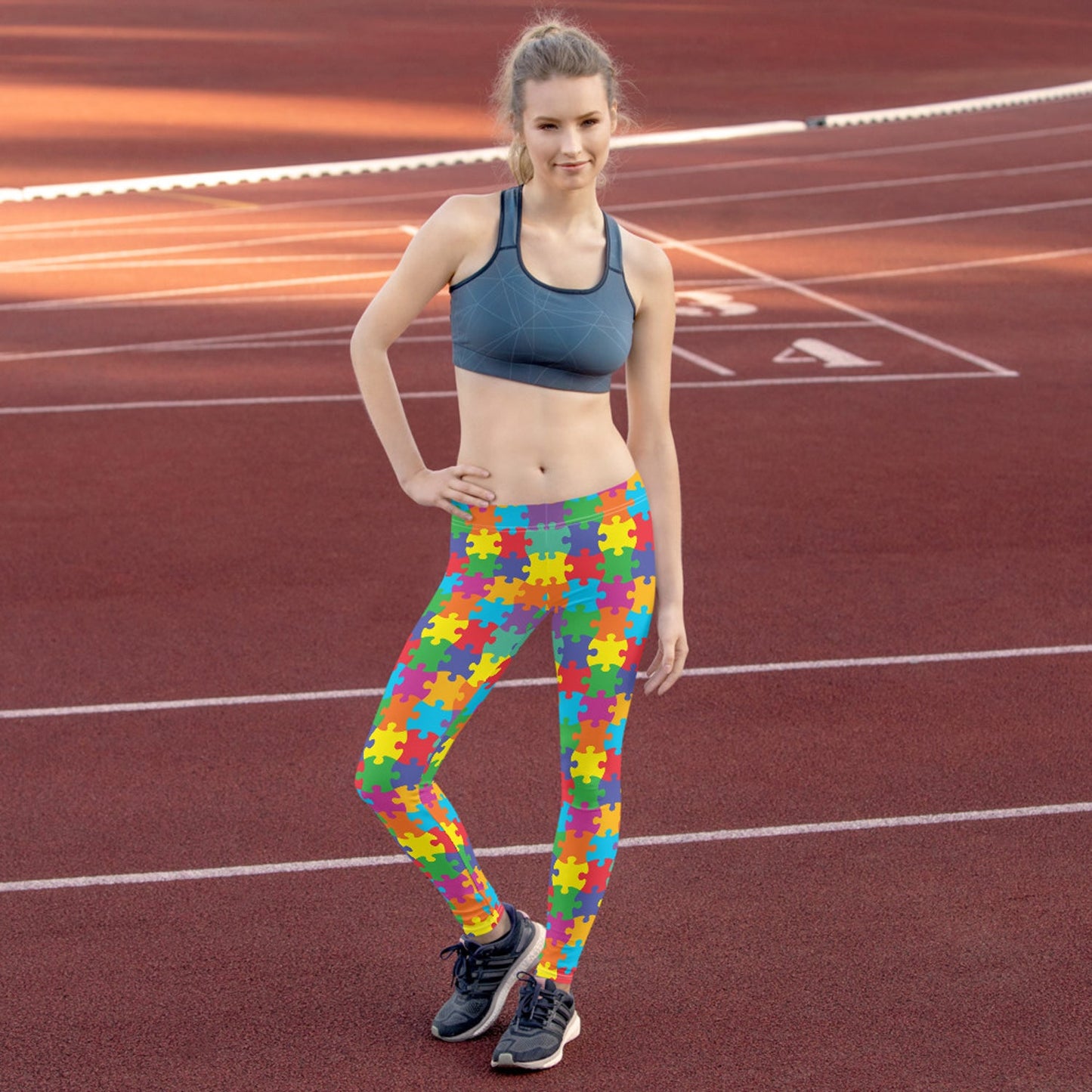 Womens Colorful Jigsaw Puzzle Leggings - Anna's Shop