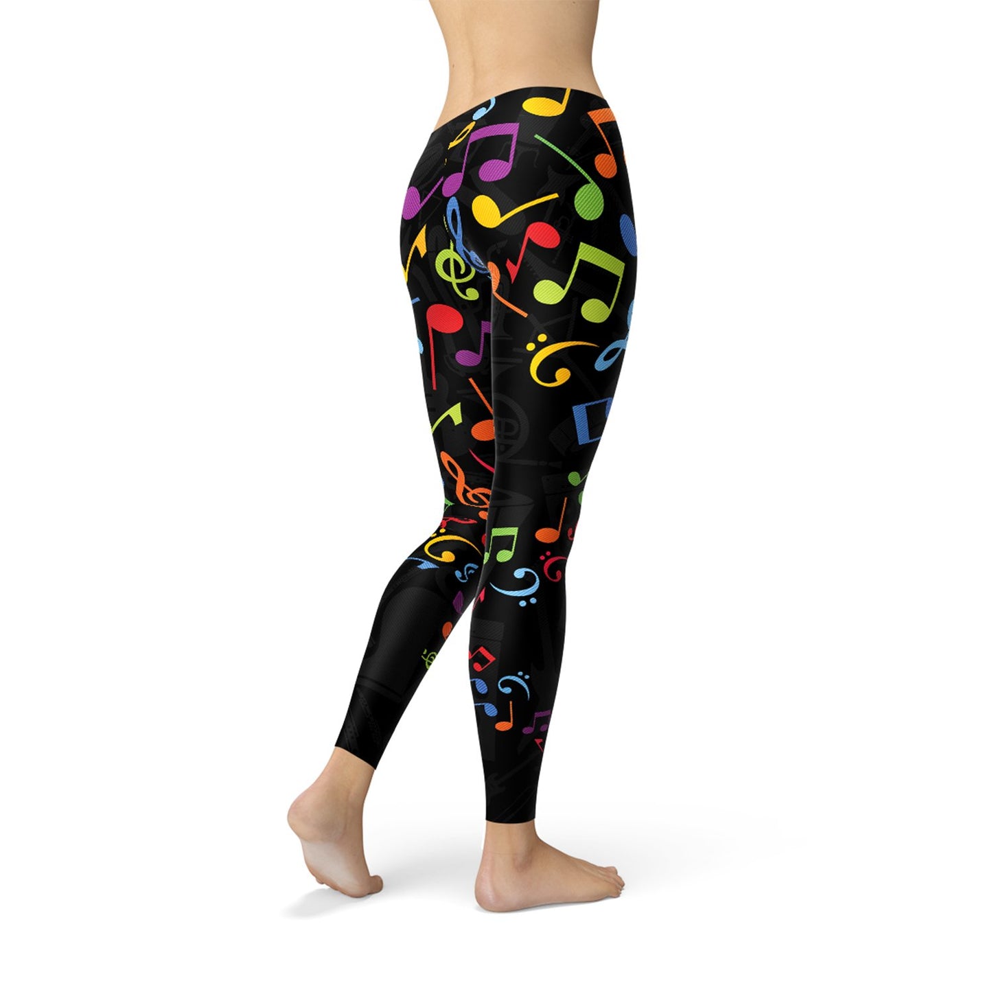 Womens Colorful Music Notes Leggings - Anna's Shop