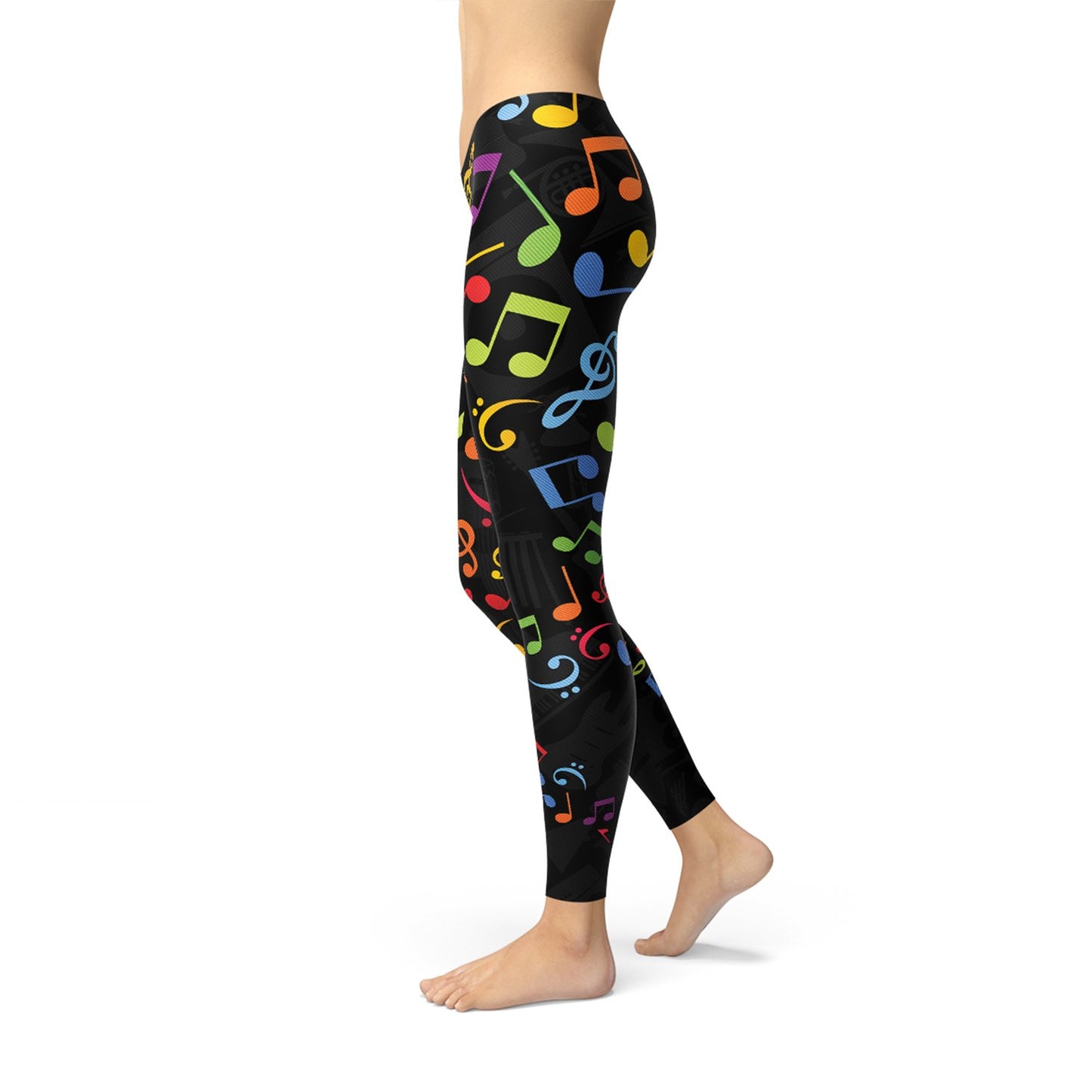 Womens Colorful Music Notes Leggings - Anna's Shop