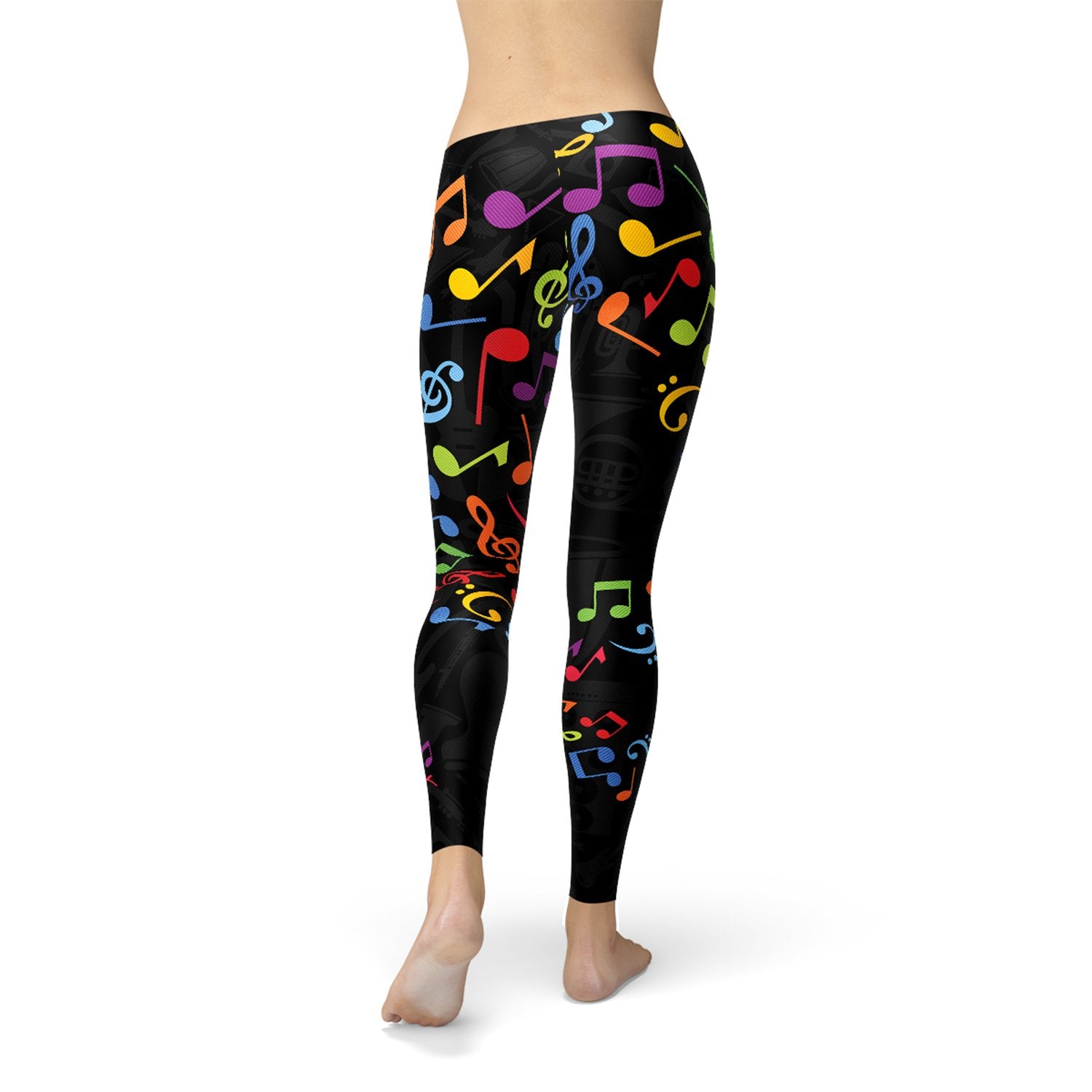 Womens Colorful Music Notes Leggings - Anna's Shop