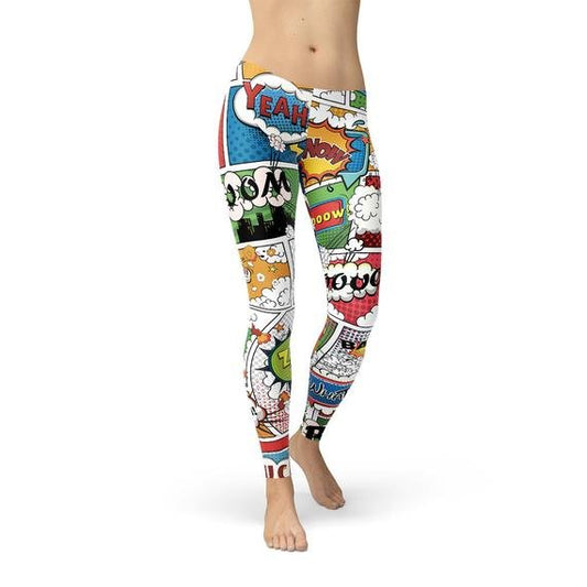 Womens Comic Book Leggings - Anna's Shop