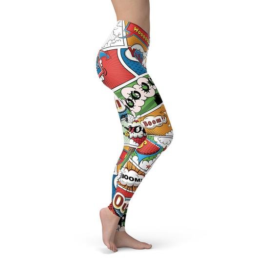 Womens Comic Book Leggings - Anna's Shop