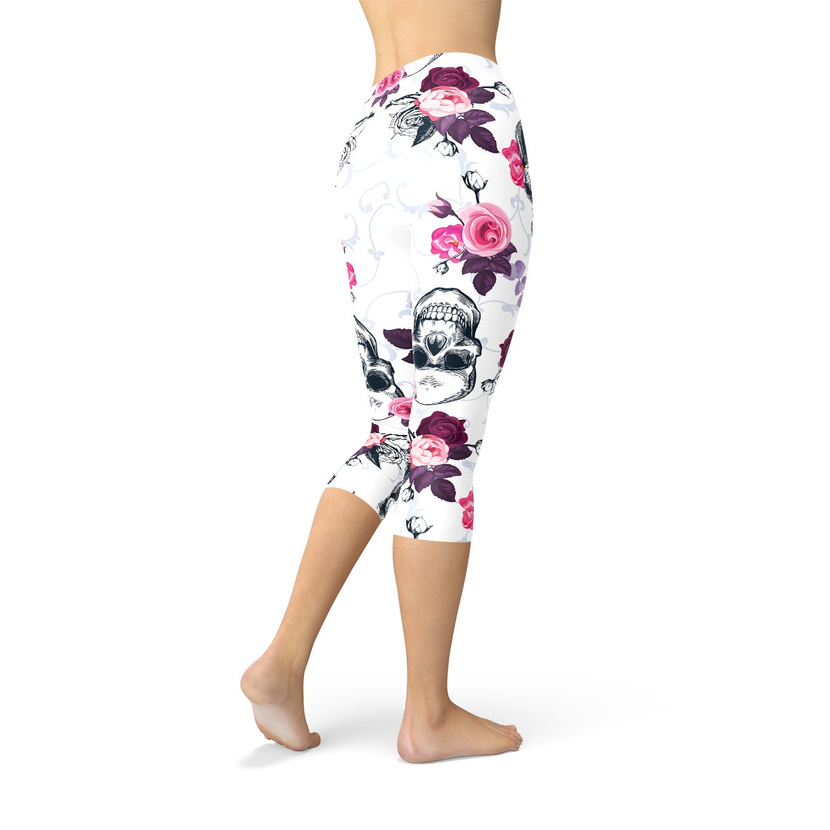 Womens Day Of The Dead Capri Leggings - Anna's Shop