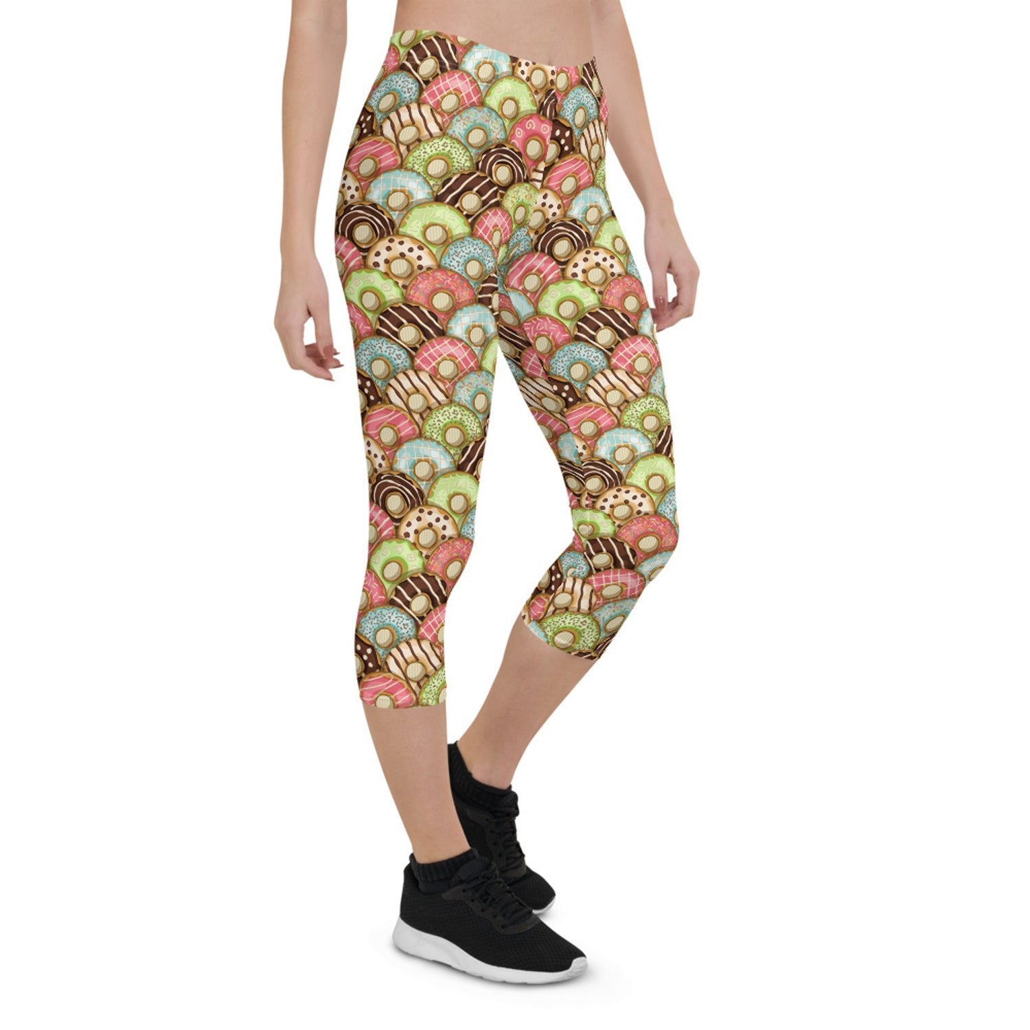 Womens Donuts Capri Leggings - Anna's Shop