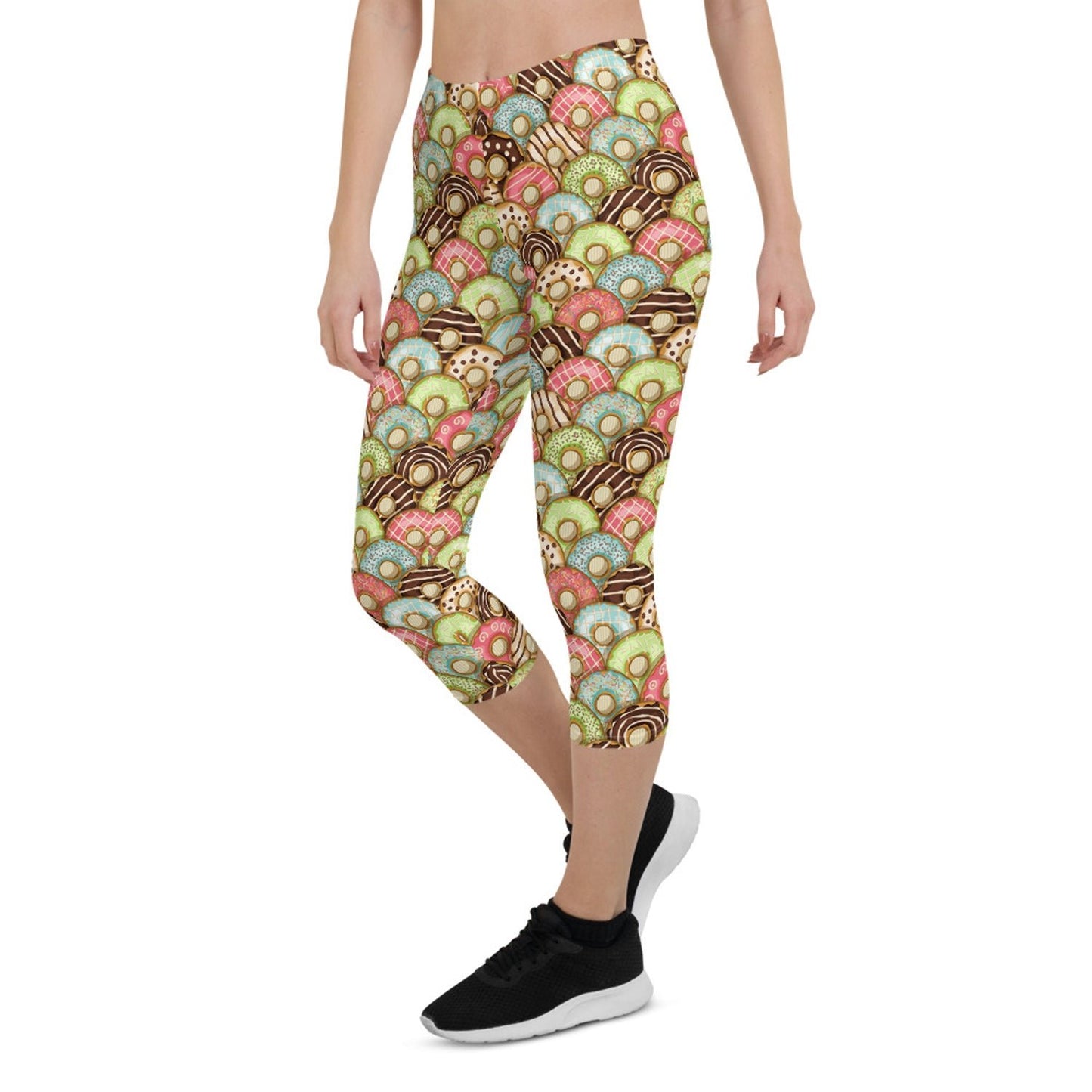 Womens Donuts Capri Leggings - Anna's Shop