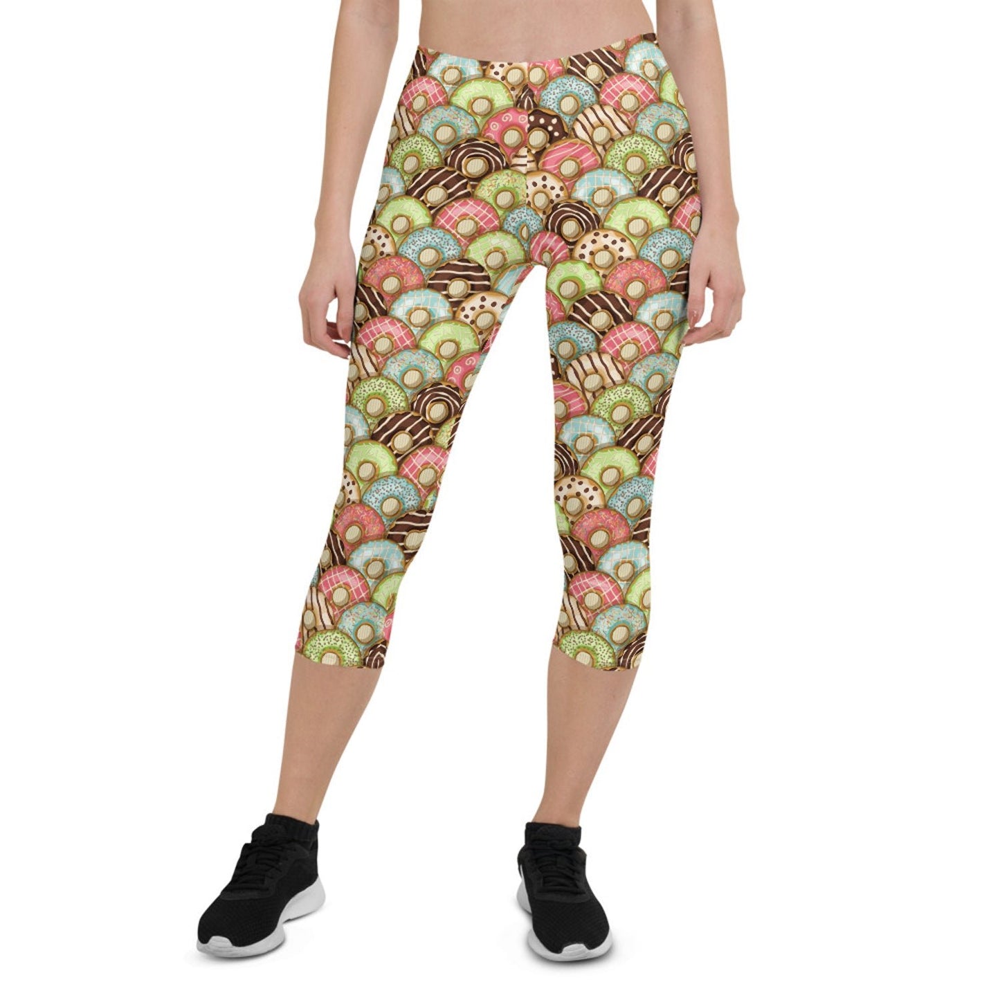 Womens Donuts Capri Leggings - Anna's Shop