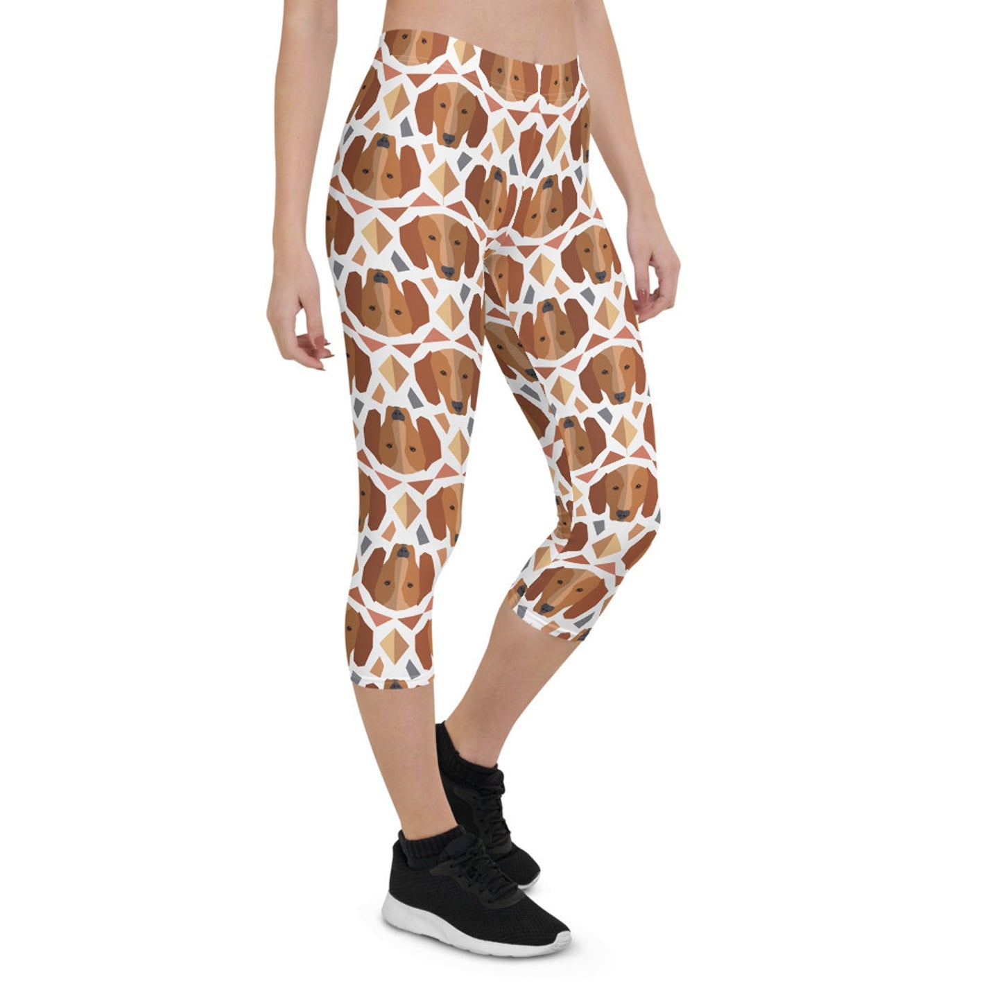 Womens Doxie Dachshund Dog Capri Leggings - Anna's Shop