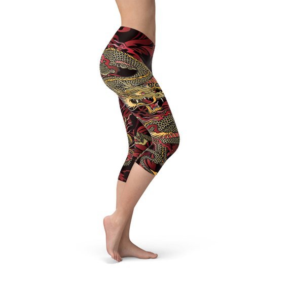 Womens Dragon Capri Leggings - Anna's Shop