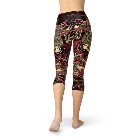 Womens Dragon Capri Leggings - Anna's Shop