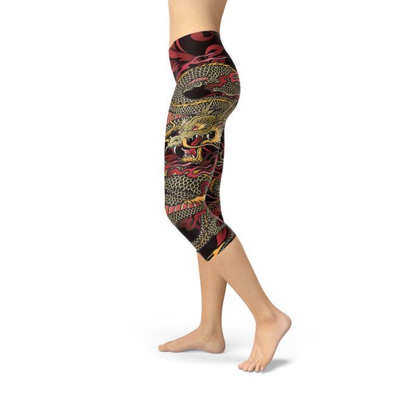 Womens Dragon Capri Leggings - Anna's Shop