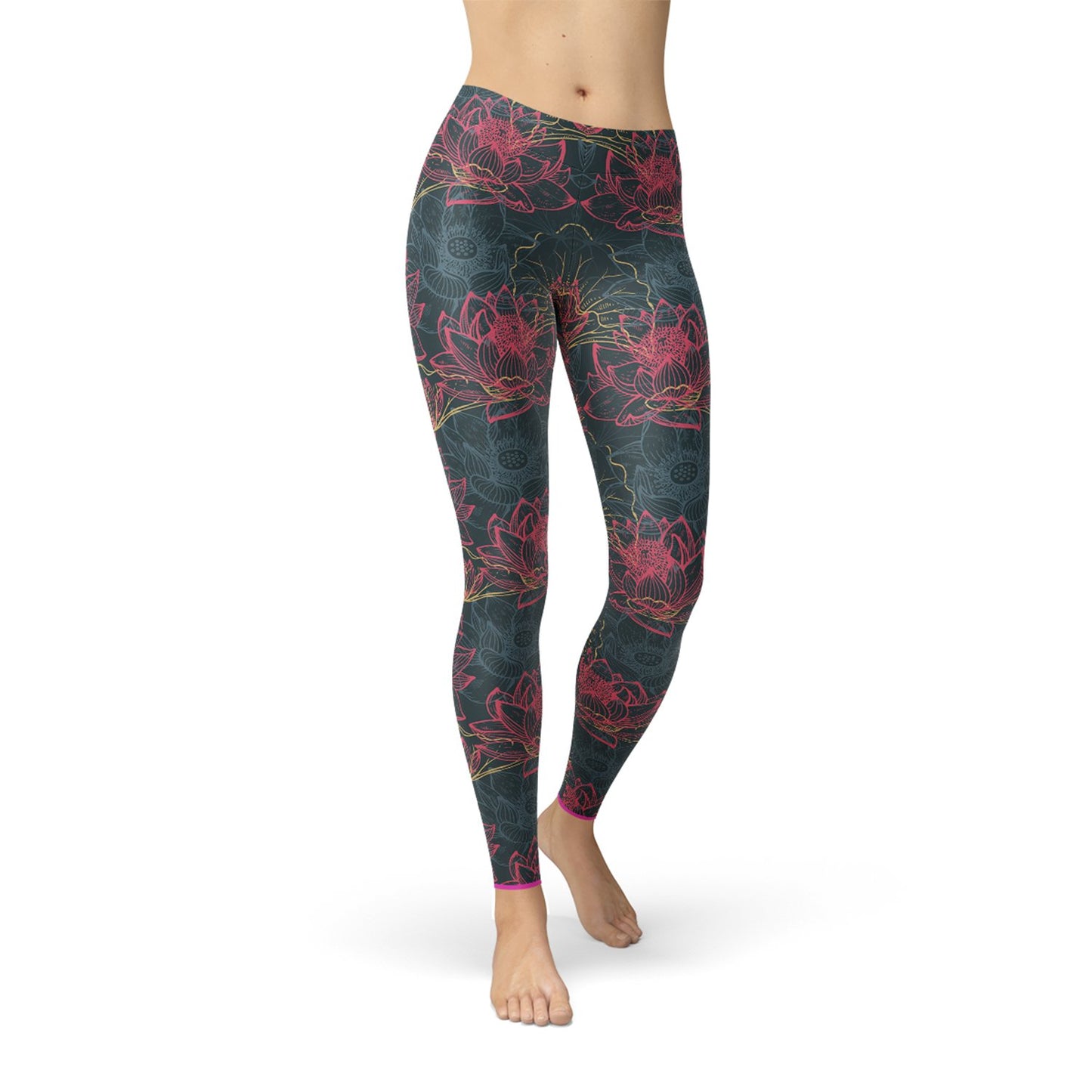 Womens Floral Lotus Leggings - Anna's Shop