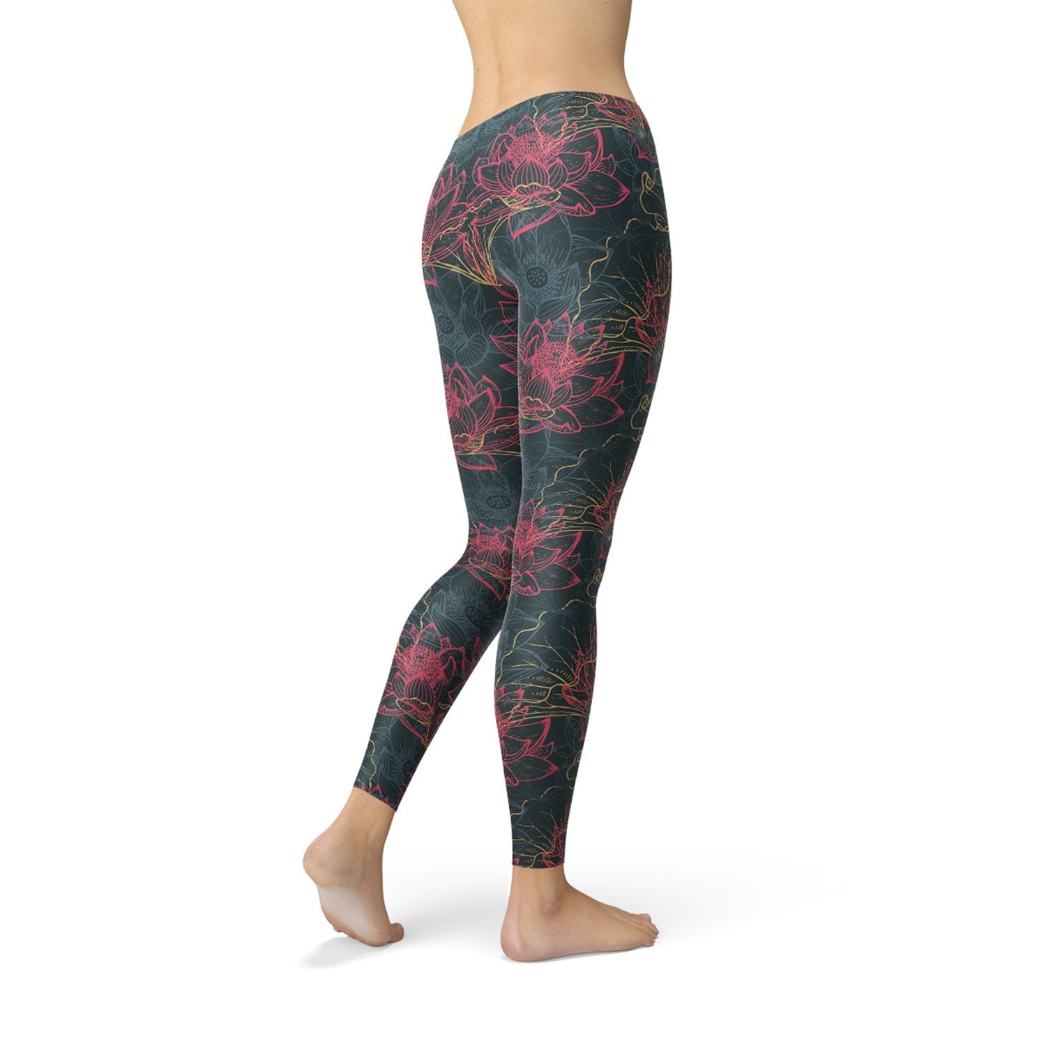 Womens Floral Lotus Leggings - Anna's Shop