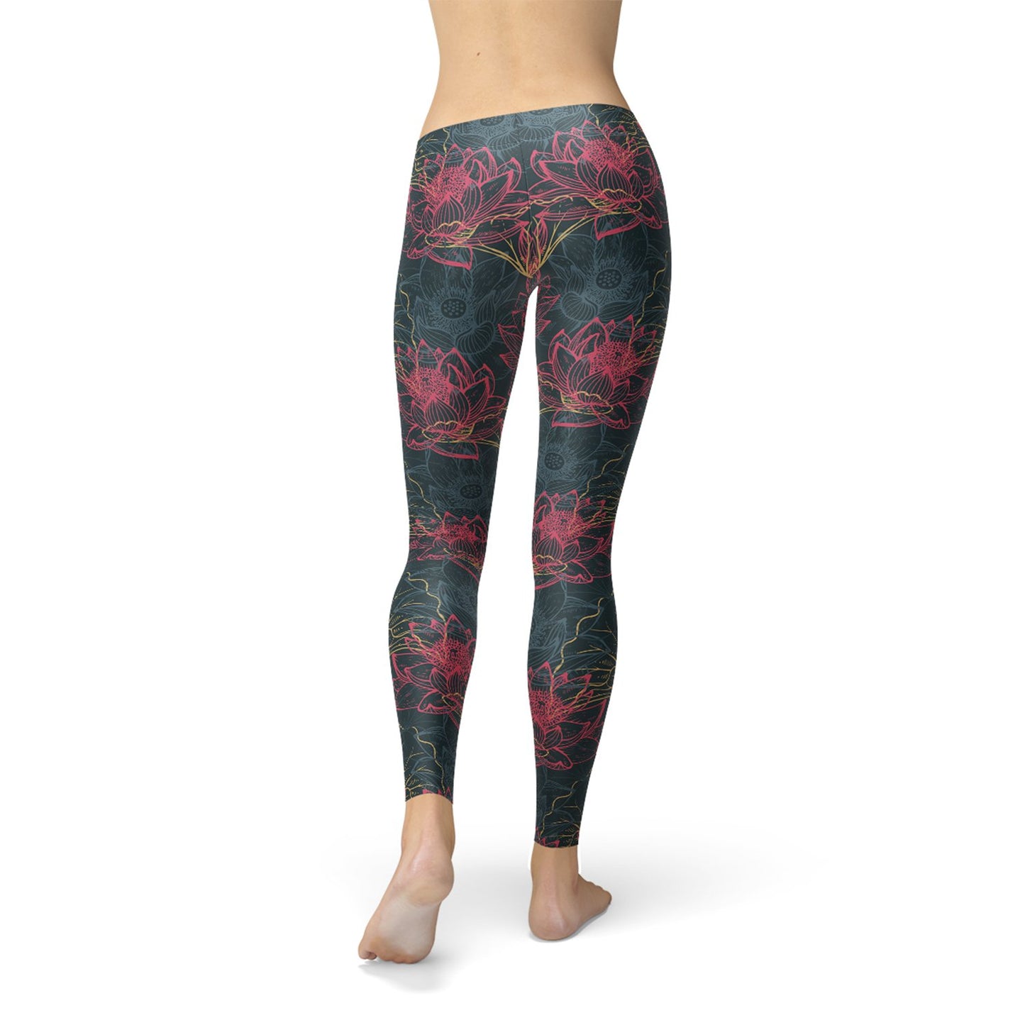 Womens Floral Lotus Leggings - Anna's Shop