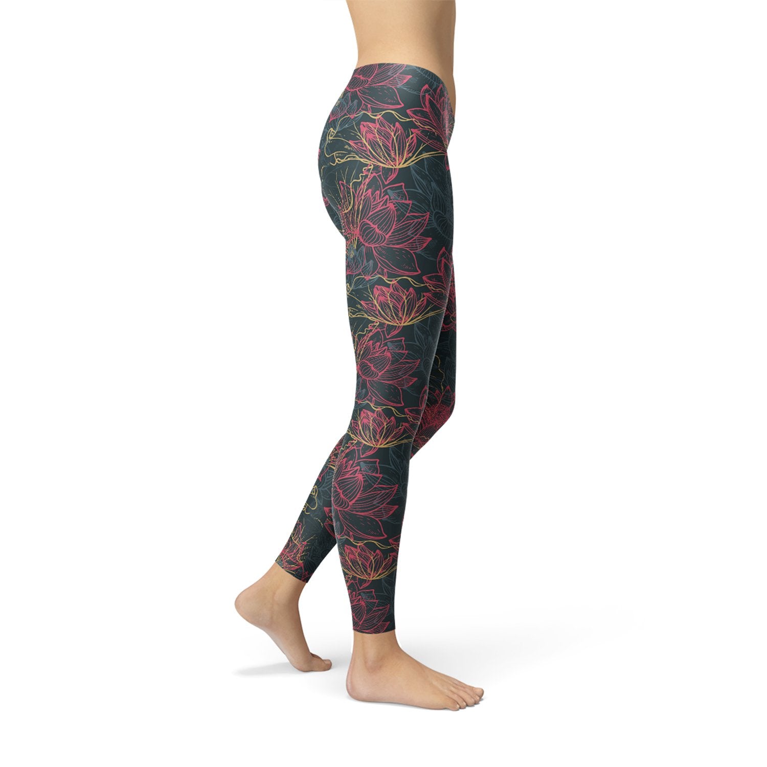 Womens Floral Lotus Leggings - Anna's Shop