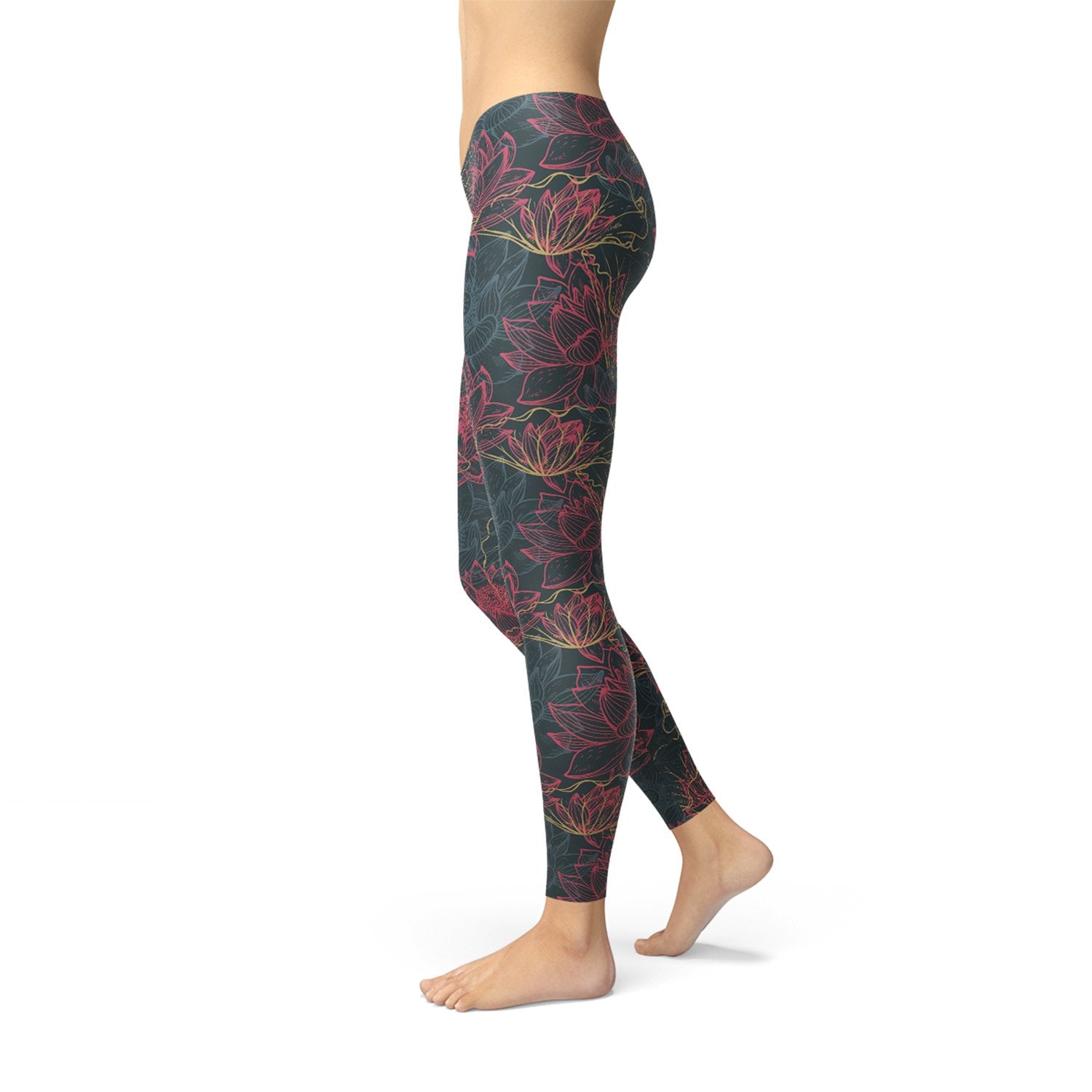 Womens Floral Lotus Leggings - Anna's Shop