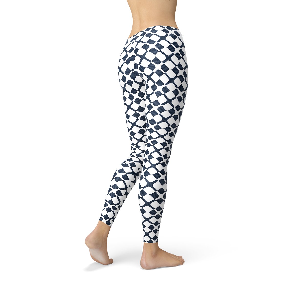 Womens Geometric Blue Tile Leggings - Anna's Shop