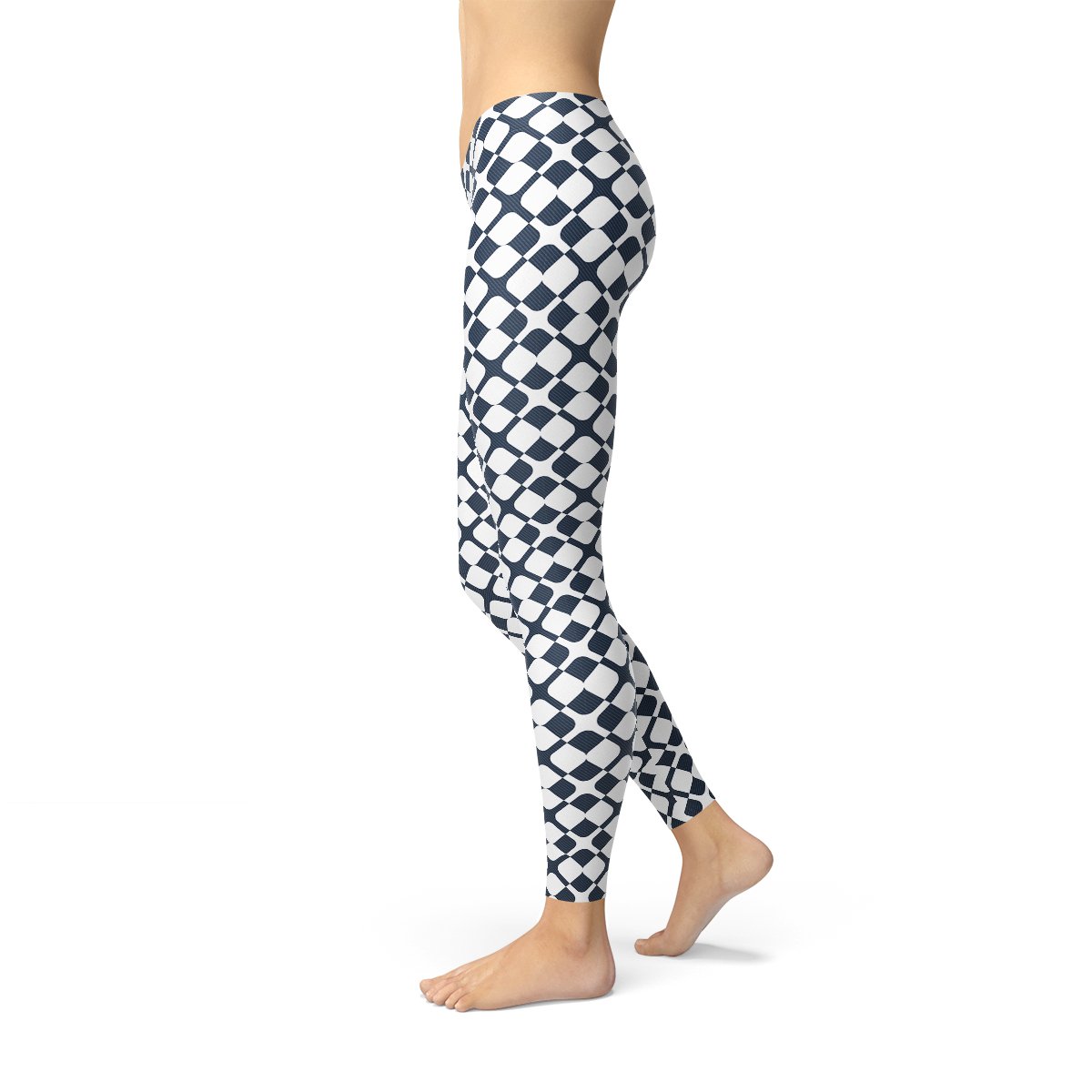 Womens Geometric Blue Tile Leggings - Anna's Shop