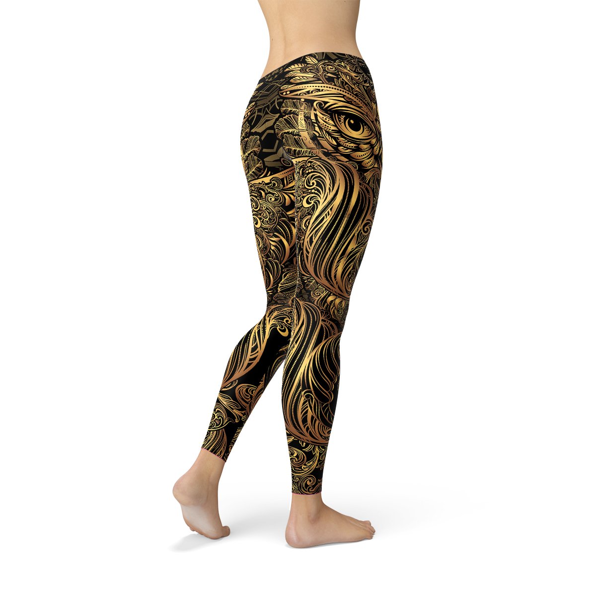 Womens Golden Ornament Owl Leggings - Anna's Shop