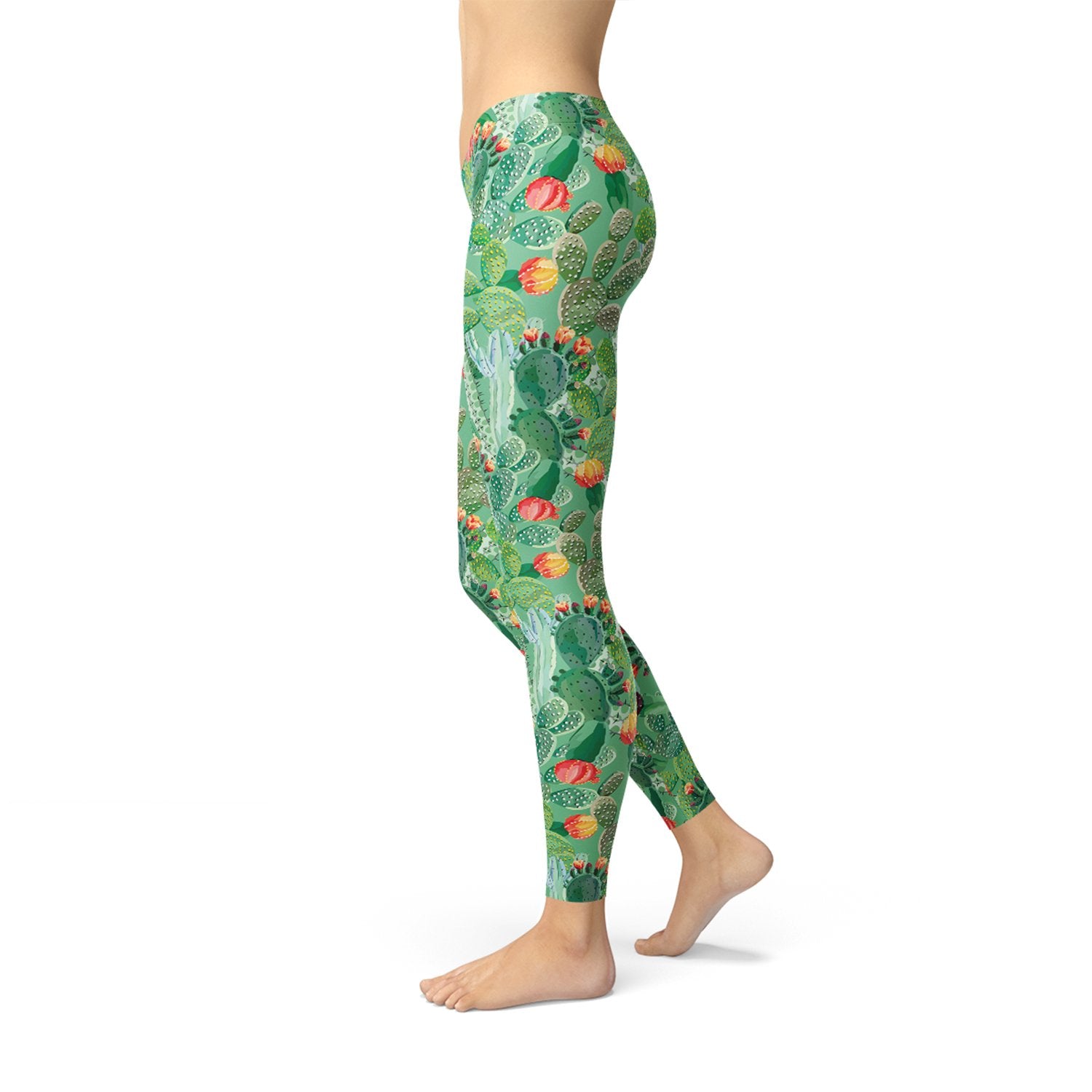 Womens Green Cactus Leggings - Anna's Shop