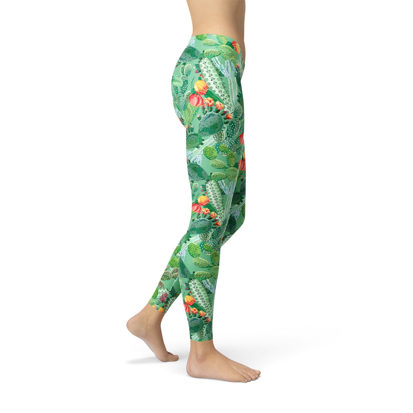 Womens Green Cactus Leggings - Anna's Shop