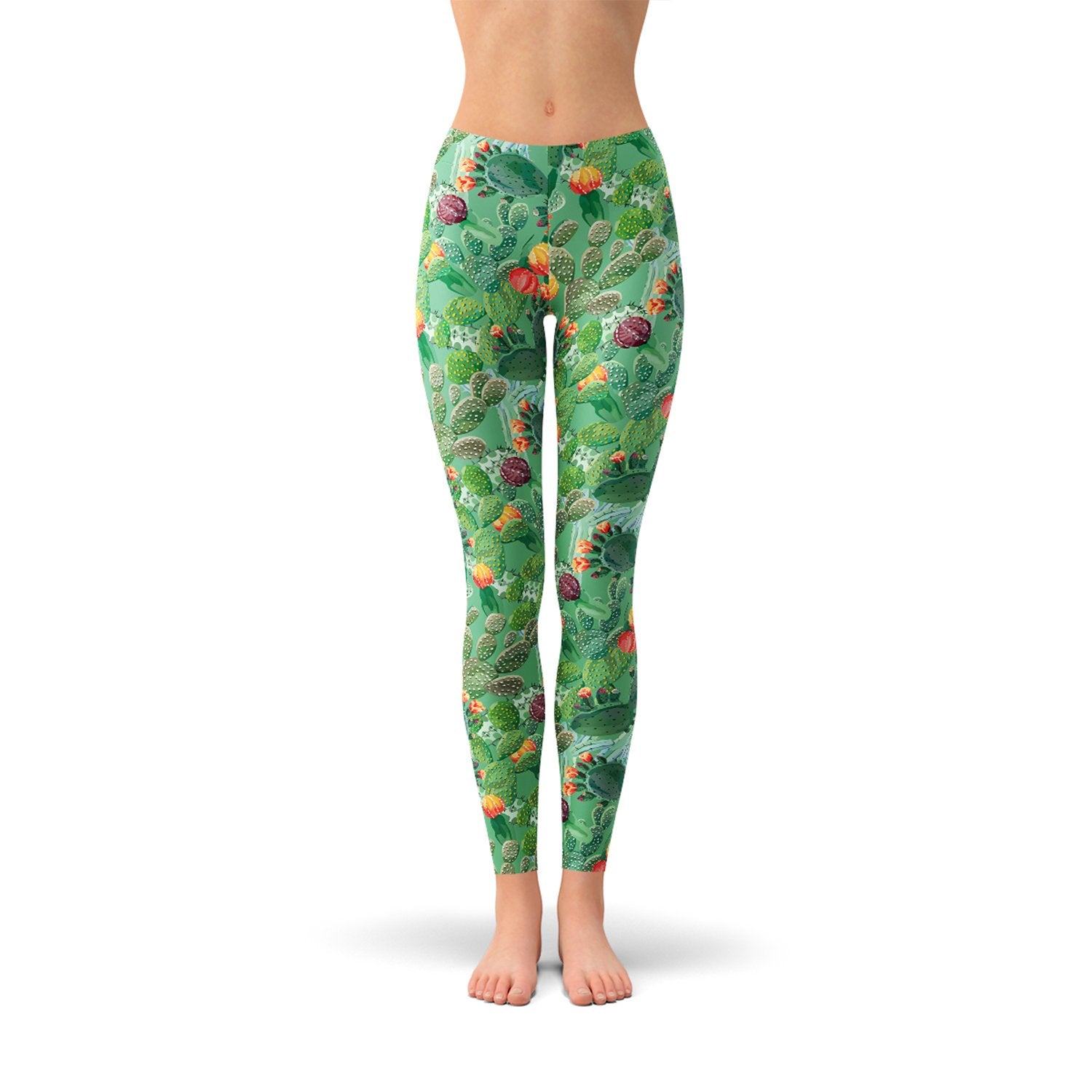 Womens Green Cactus Leggings - Anna's Shop