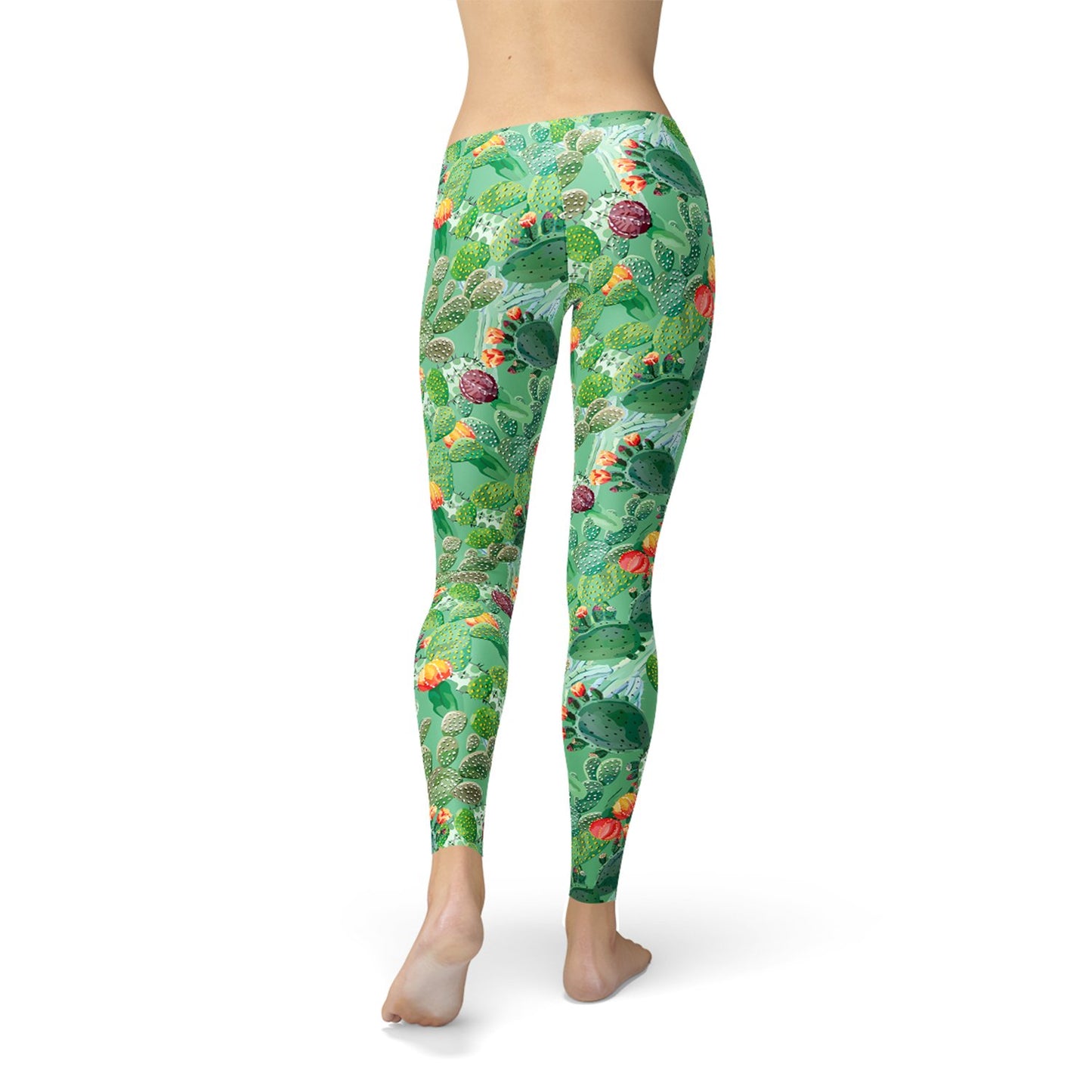 Womens Green Cactus Leggings - Anna's Shop