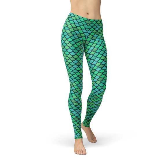 Womens Green Mermaid Leggings - Anna's Shop