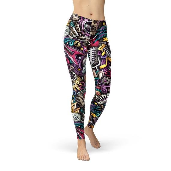 Womens Grunge Rock n Roll Leggings - Anna's Shop