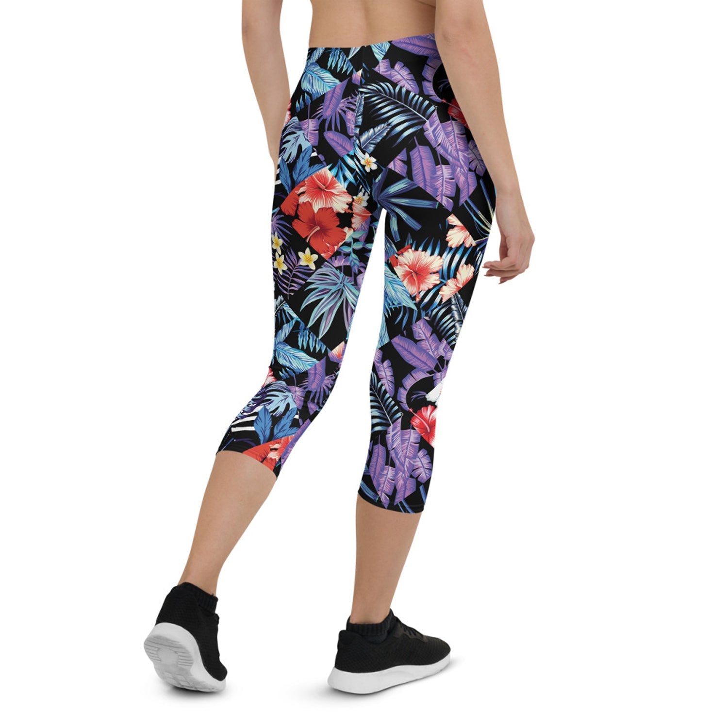 Womens Hawaii Hibiscus Floral Capri Leggings - Anna's Shop