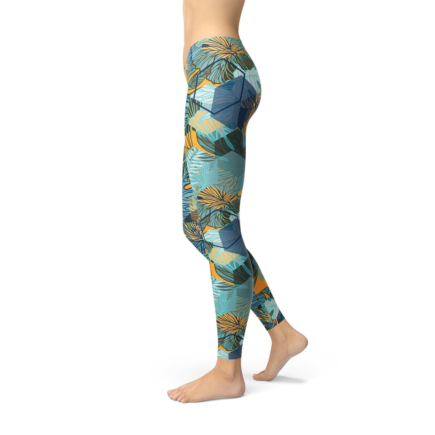 Womens Hexagon Floral Leggings - Anna's Shop