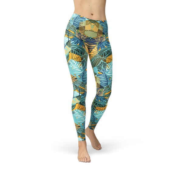 Womens Hexagon Floral Leggings - Anna's Shop