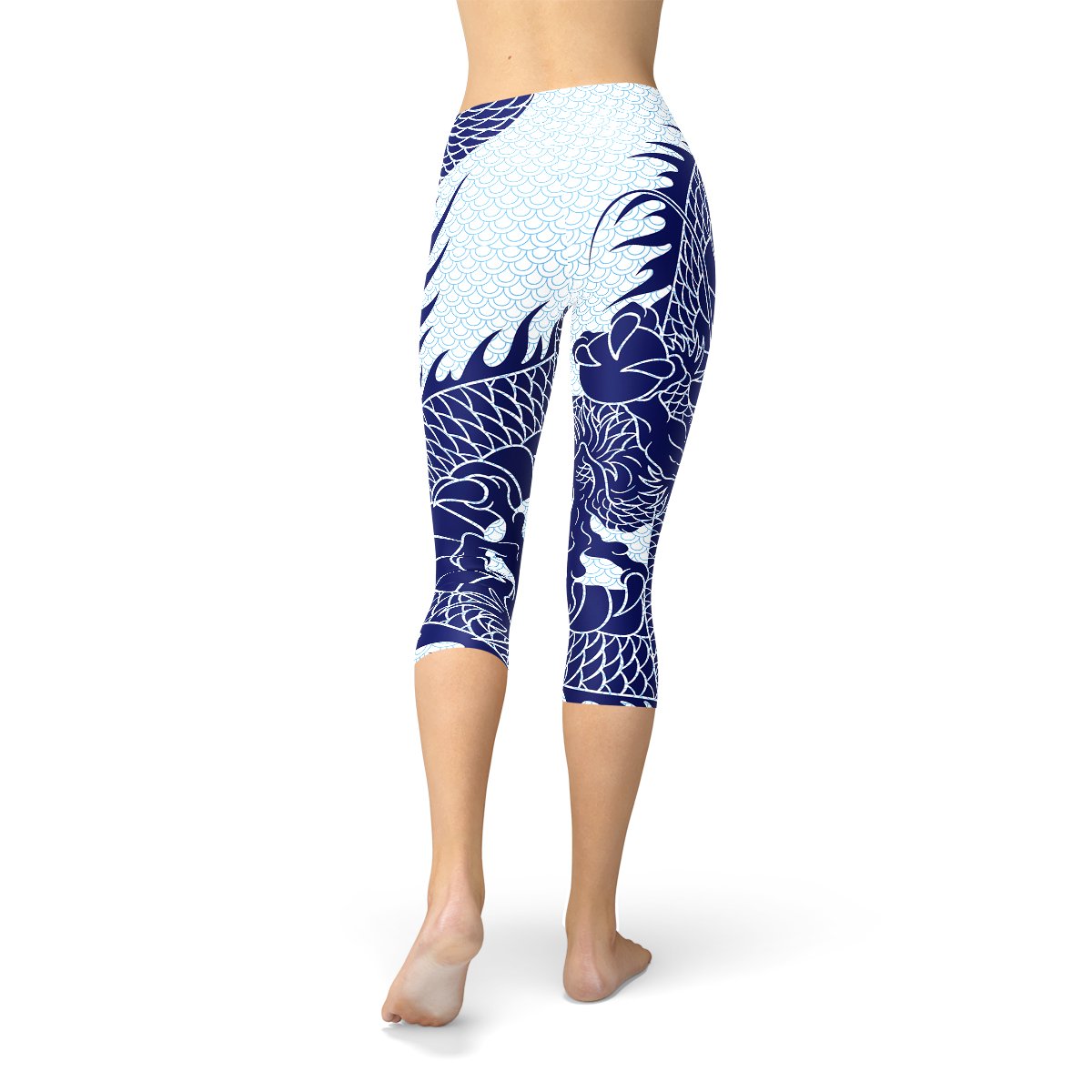 Womens Japanese Dragon Capri Leggings - Anna's Shop